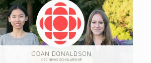 UBC J-students awarded two CBC News Donaldson scholarships
